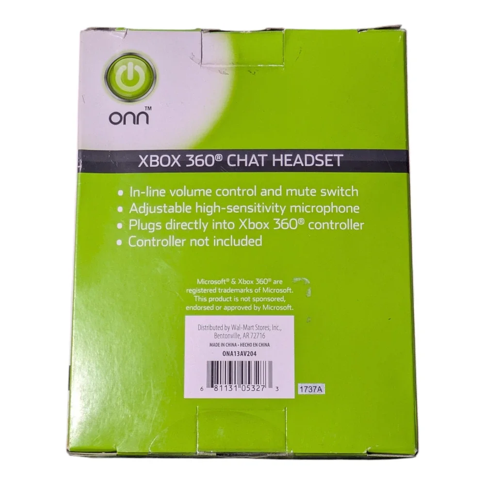 Onn - Xbox 360 - Chat Headset - Manual Included - Great Condition - Tested -GUC
